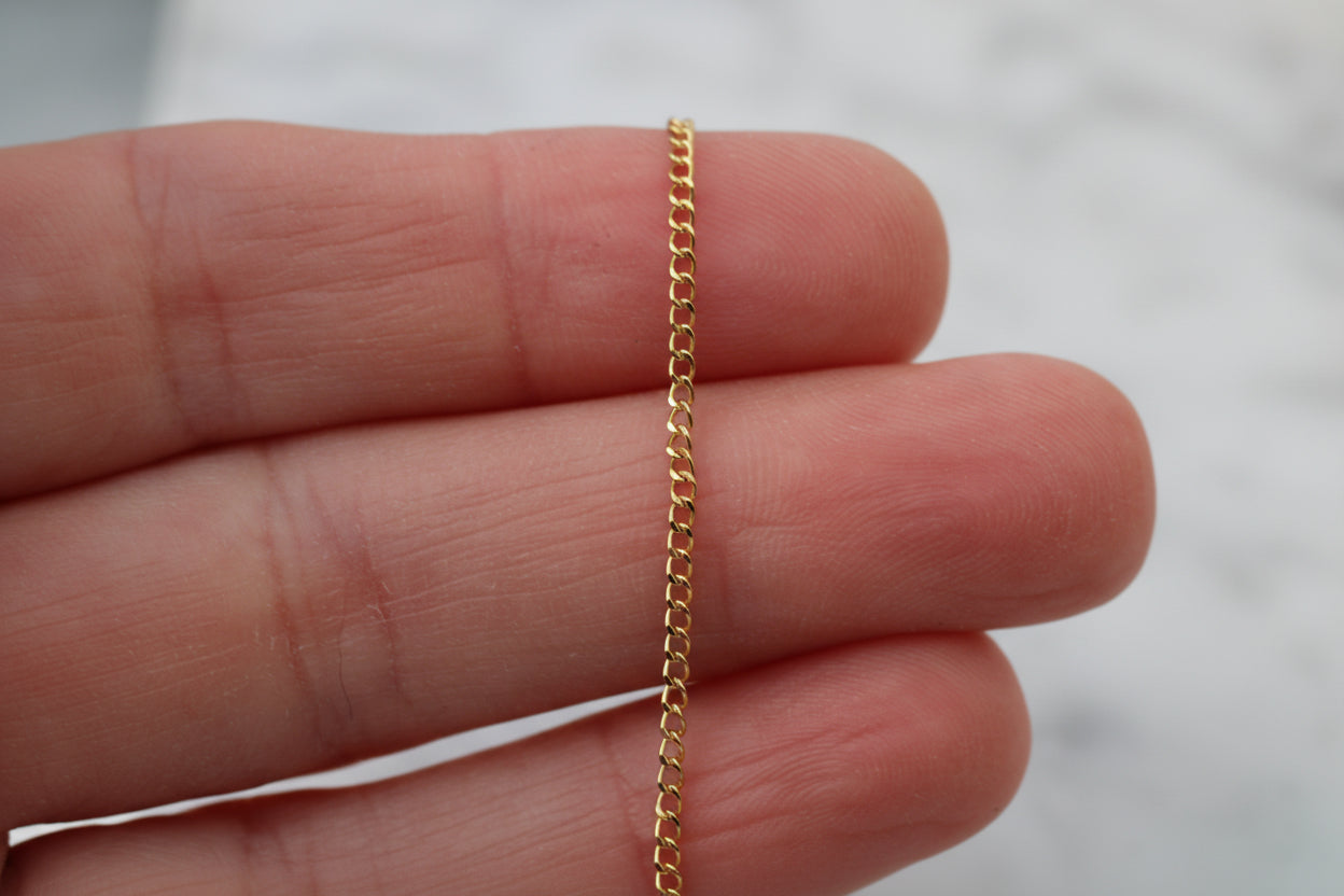 14k Gold Filled Curb Nose Chain – Double Piercing Chain