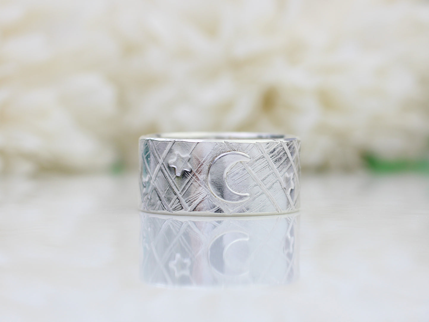 Celestial ring made of recycled sterling silver.