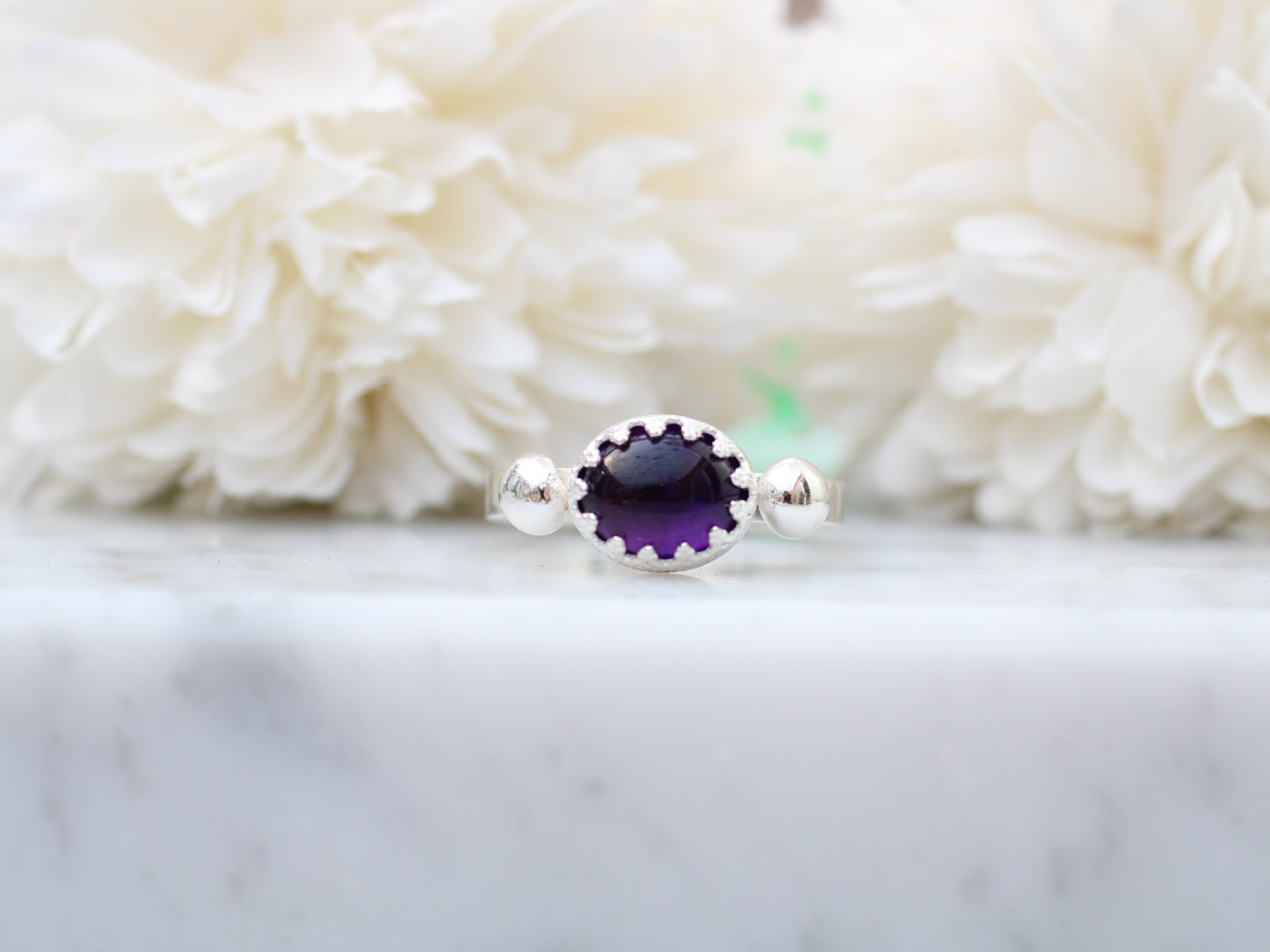 chunky amethyst ring