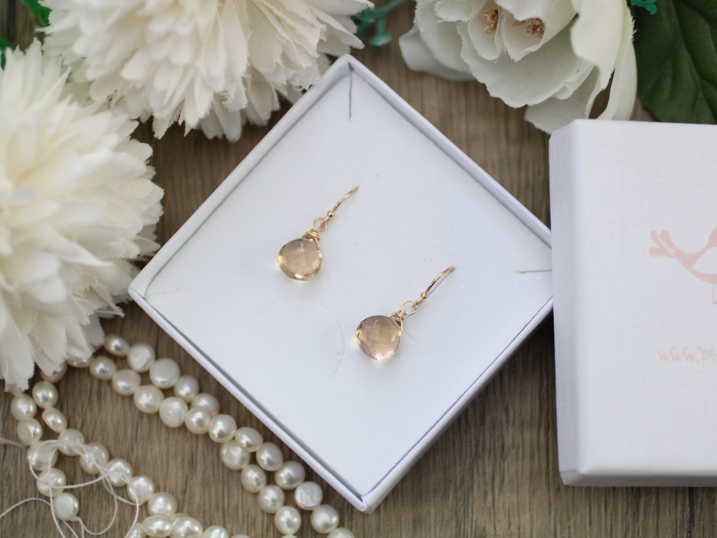 citrine crystal earrings