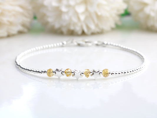 citrine bracelet with sterling silver stars