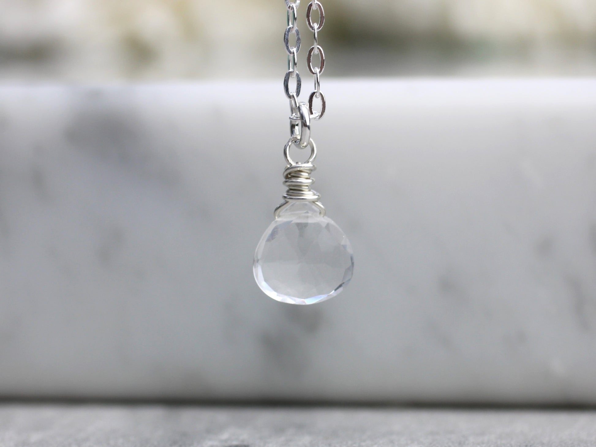 clear quartz necklace