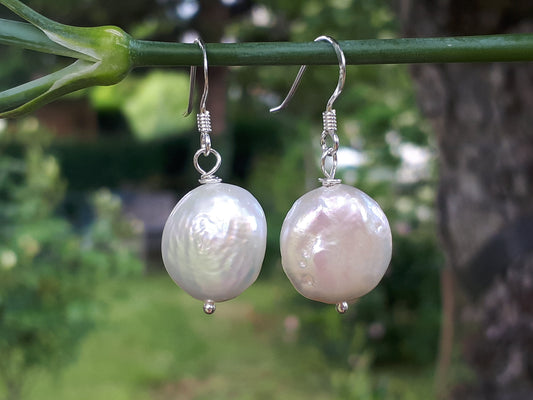 coin pearl earrings 