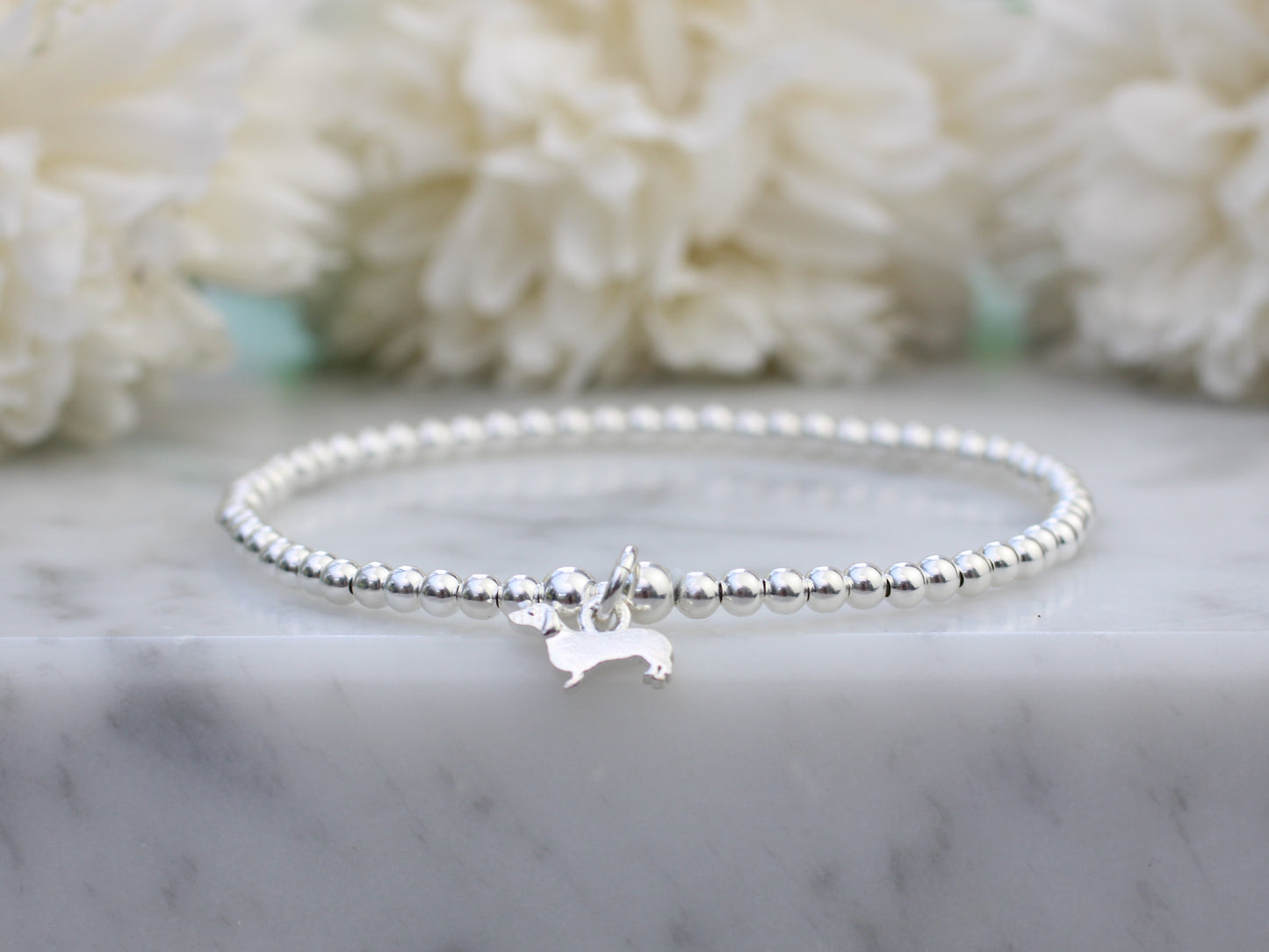 dachshund bracelet in sterling silver