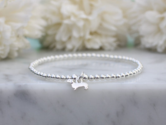 dachshund bracelet in sterling silver