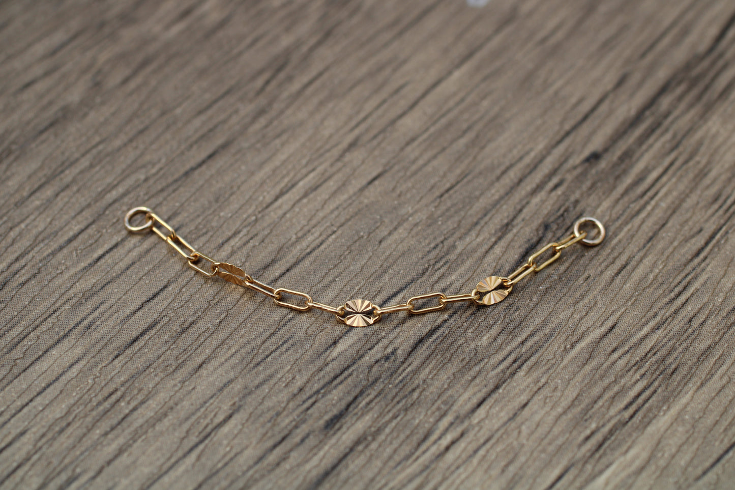 14k Gold Filled Sunburst & Paperclip Earring Chain