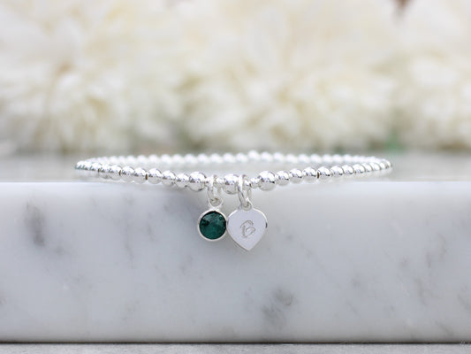 emerald initial bracelet