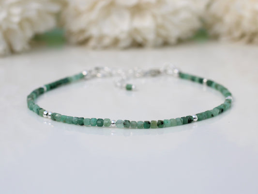 Emerald silver bracelet.