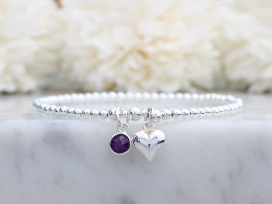 february birthstone charm bracelet
