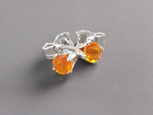 fire opal stud earrings