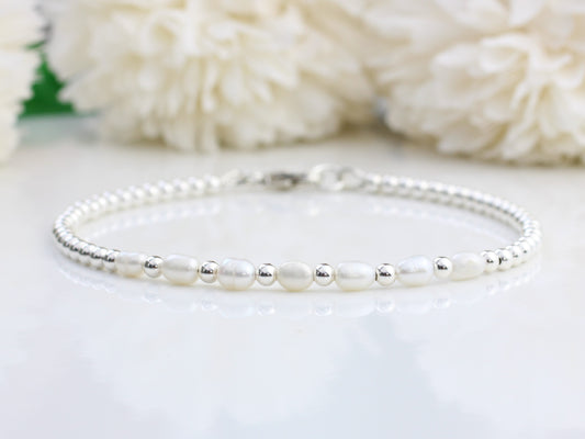 freshwater pearl miletone bracelet