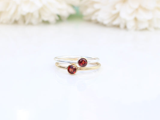 garnet ring in silver or gold