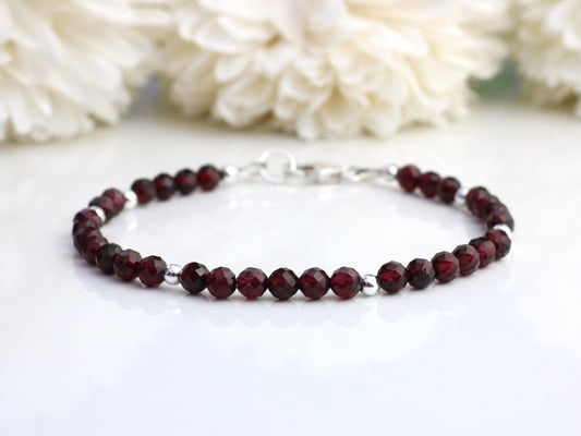 garnet bracelet sterling silver