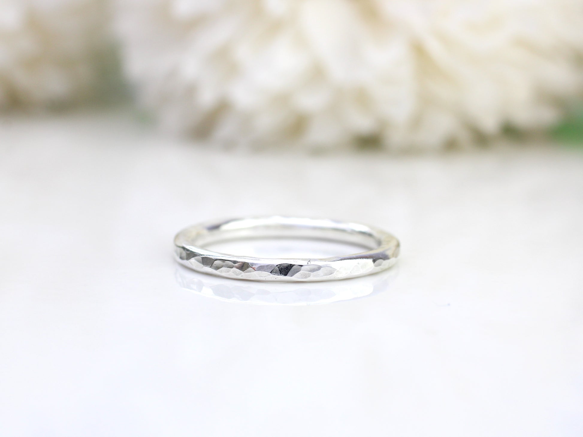 hammered silver ring