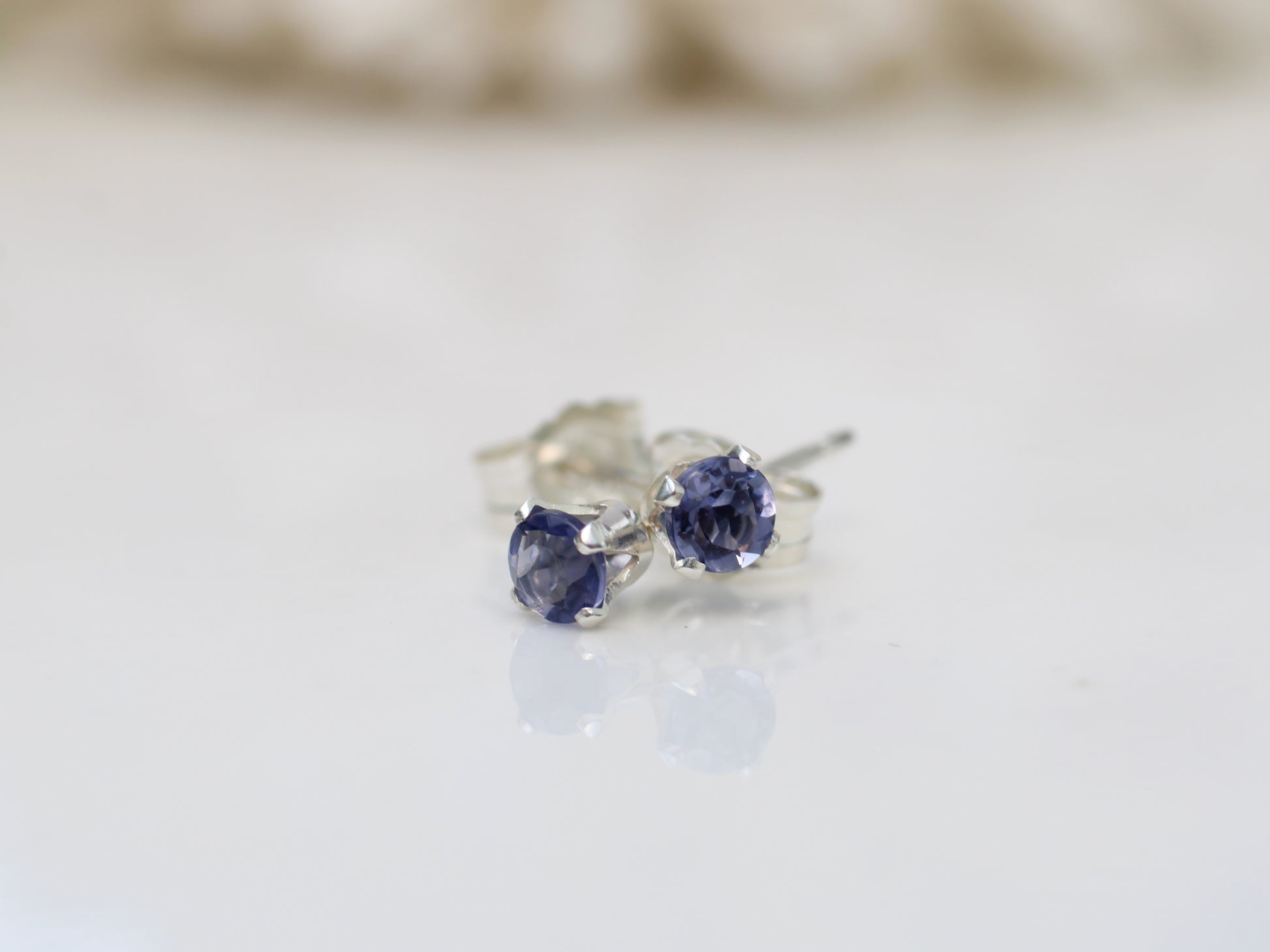 iolite stud earrings
