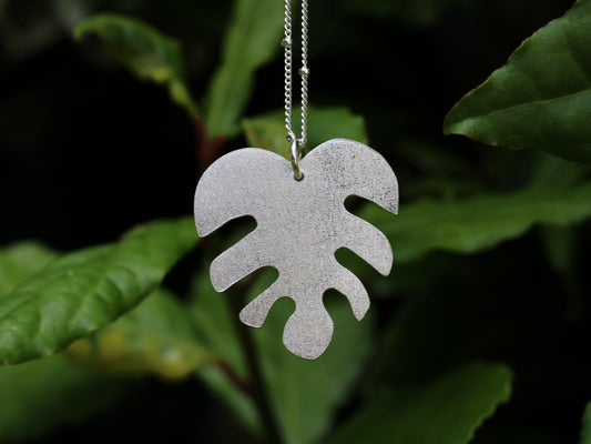 monstera leaf pendant