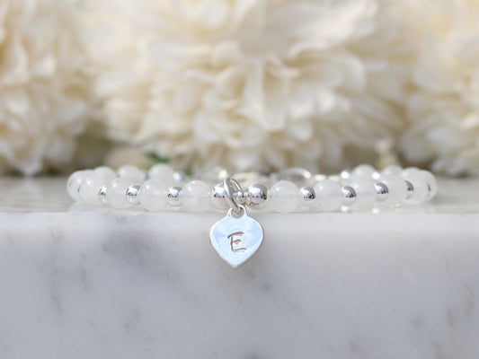 Moonstone initial bracelet.