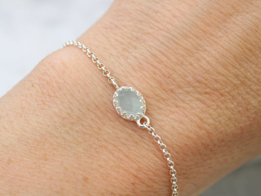 natural aquamarine adjustable bracelet