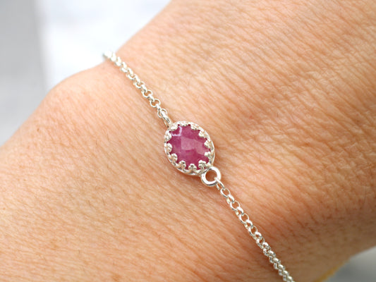 natural ruby adjustable bracelet