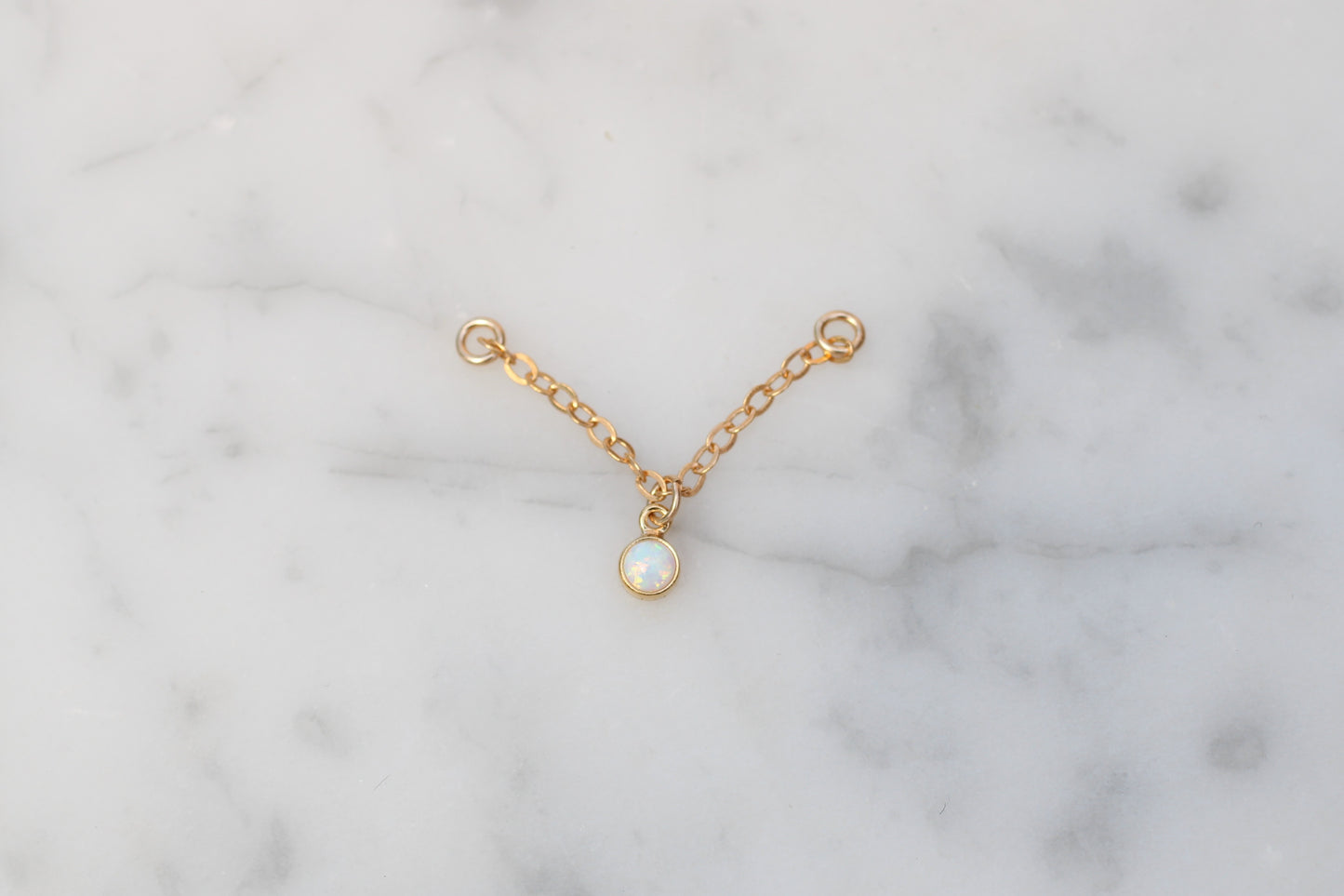14K Gold Filled Opal Ear Chain – Sliding Opal Connector