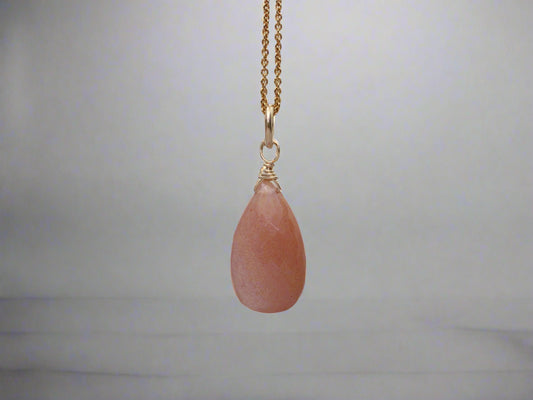 peach moonstone necklace