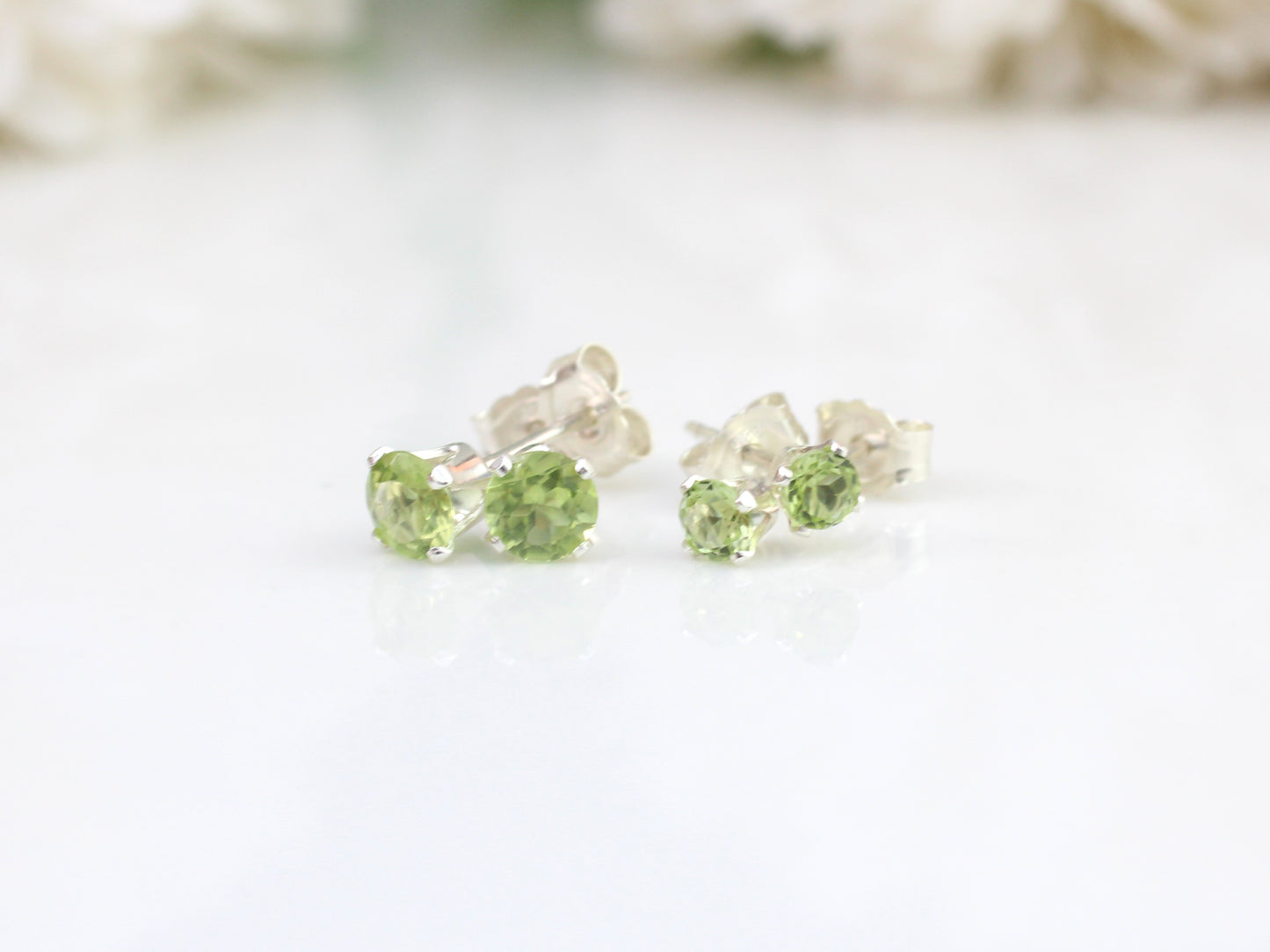 peridot stud earrings