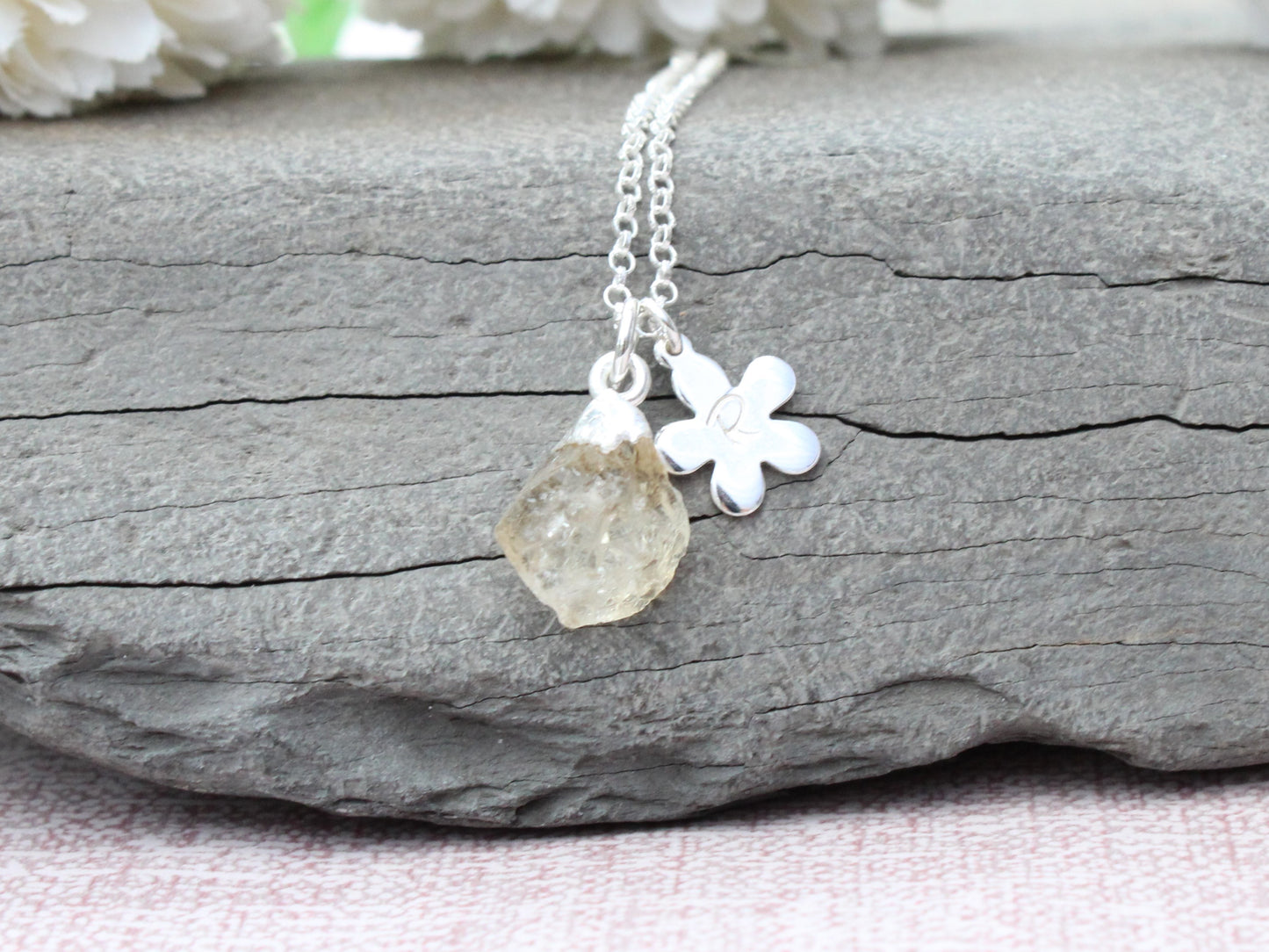 personalised citrine necklace