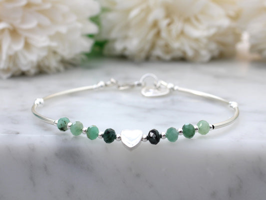 personalised emerald bracelet