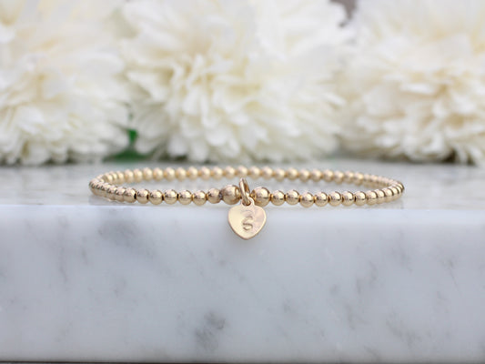 personalised gold stretch bracelet