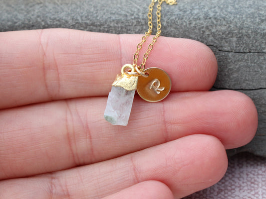 personalised moonstone necklace in gold