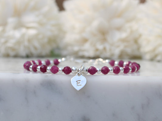 personalised ruby bracelet