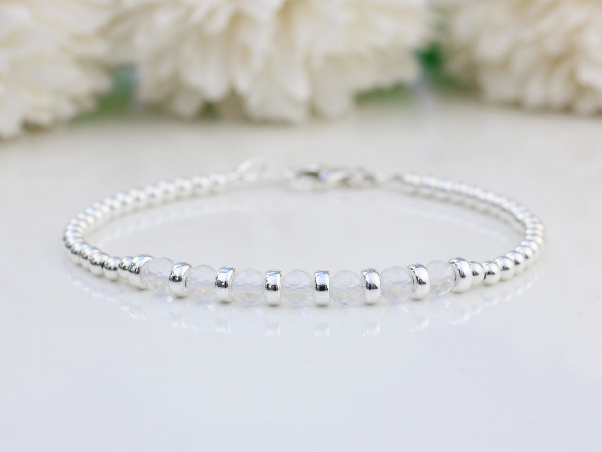 Quartz bracelet in silver