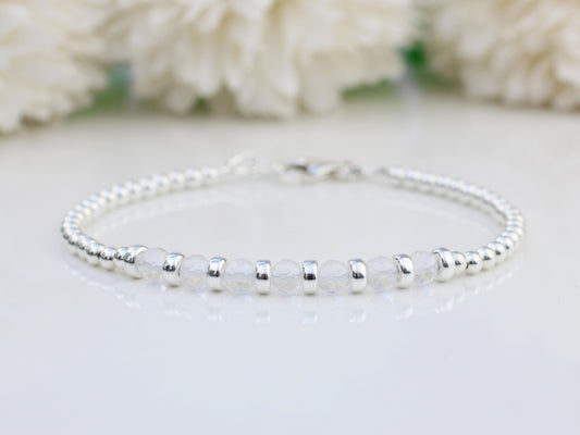 Quartz bracelet in silver