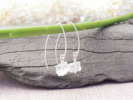 Quartz earrings in sterling silver.