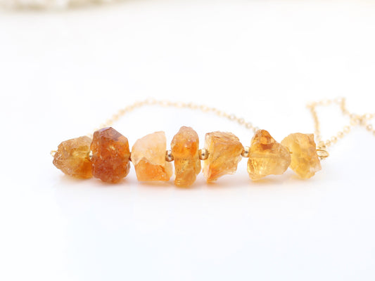 raw citrine gemstone necklace