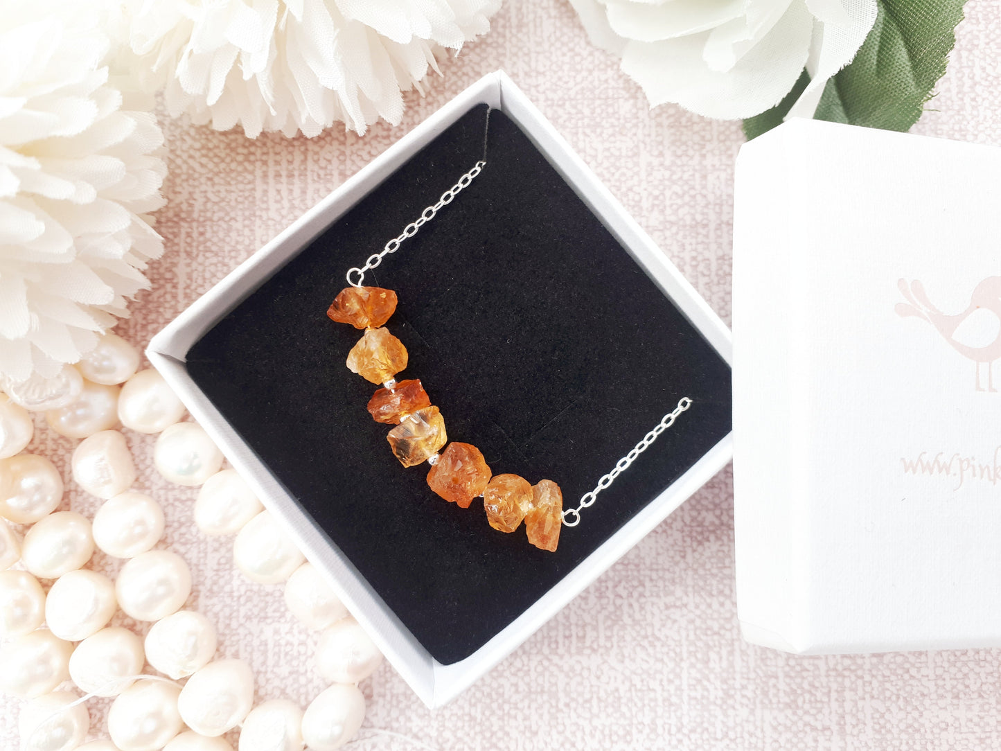 raw citrine gemstone necklace