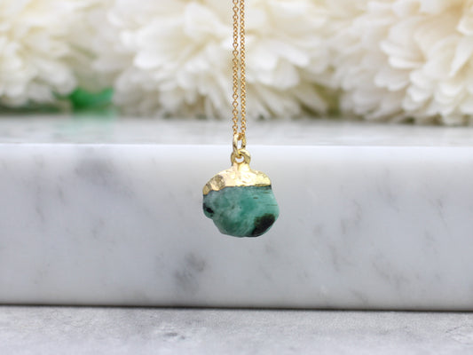 raw emerald necklace