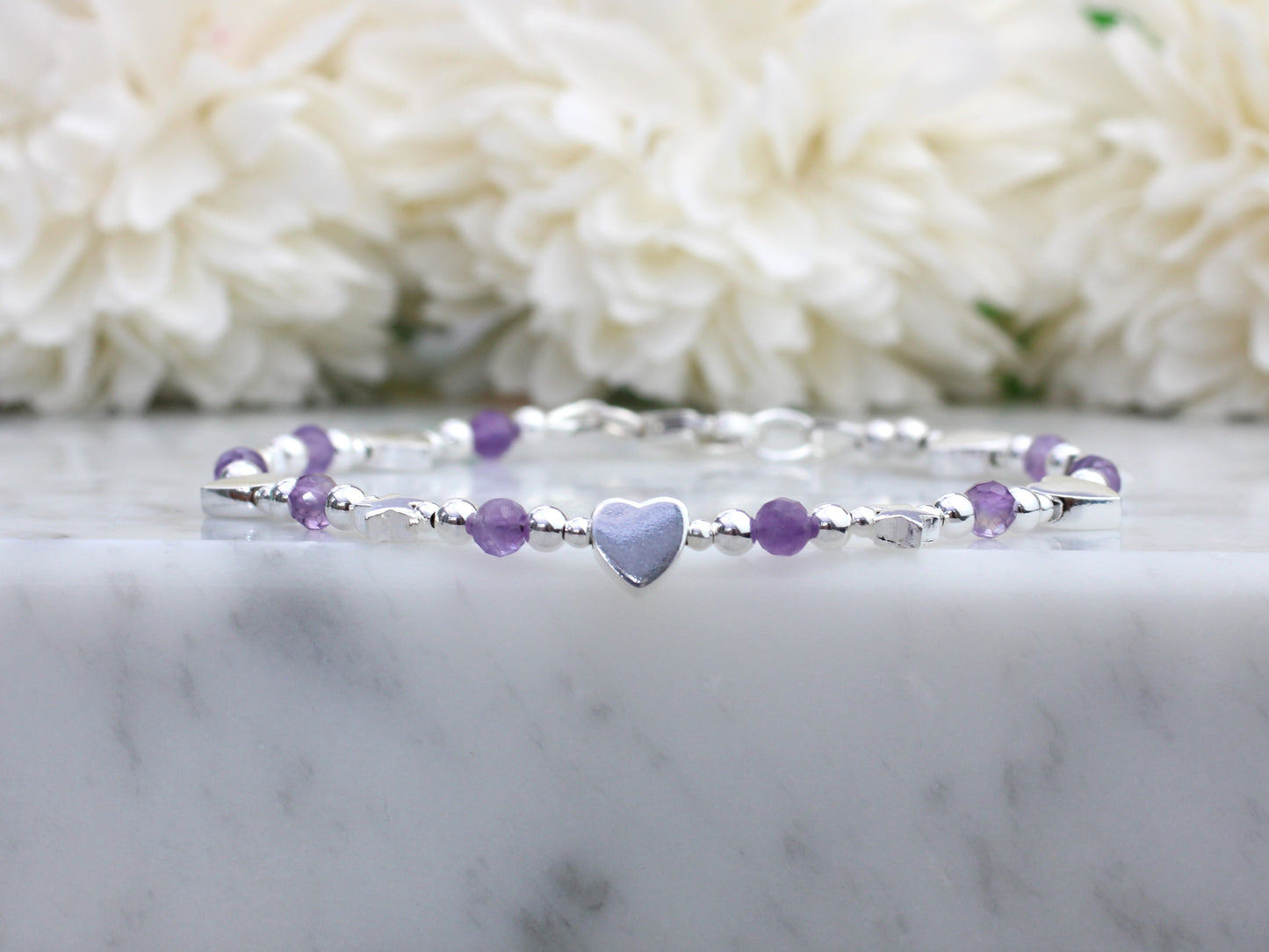 silver amethyst bracelet