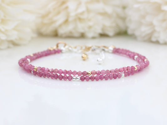 skinny pink tourmaline bracelet