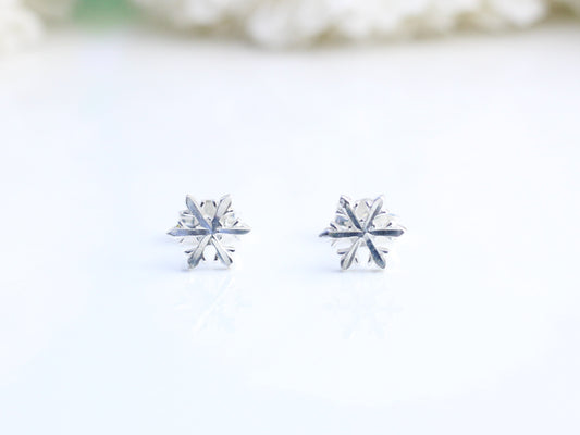 snowflake stud earrings