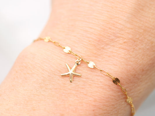 starfish bracelet in gold
