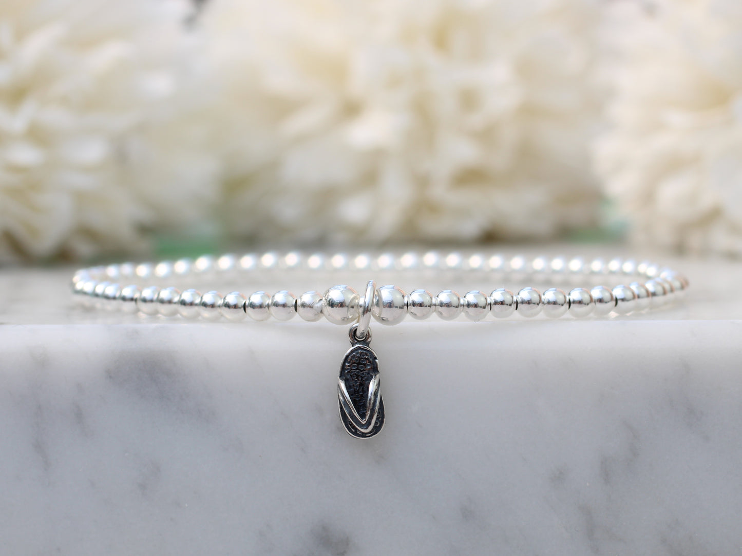 sterling silver flip flop bracelet