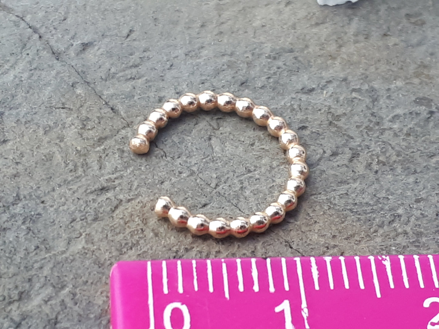 Gold ear cuff. Beaded ear cuff.