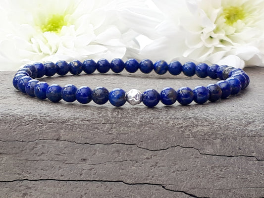 Lapis lazuli stretch bracelet - size 4 mm or 6 mm.