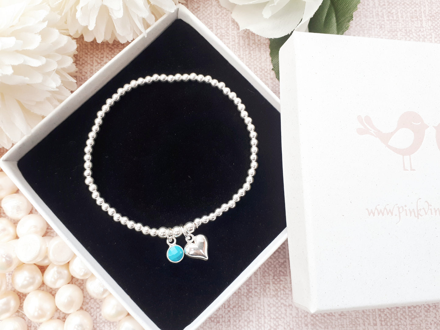 December birthstone charm bracelet