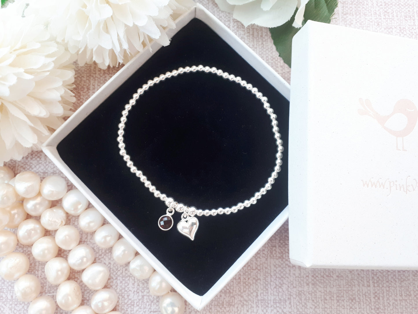 January birthstone charm bracelet.