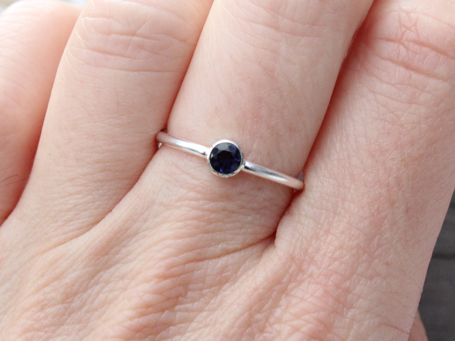 Iolite ring in sterling silver or gold.