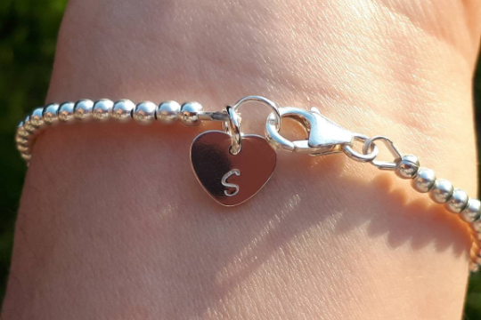 Personalised Angel Wing Sterling Silver Bead Bracelet