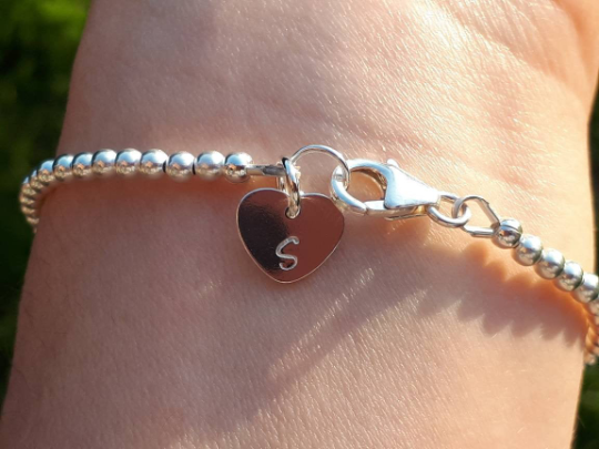 Sapphire bracelet in silver.September birthday gift.