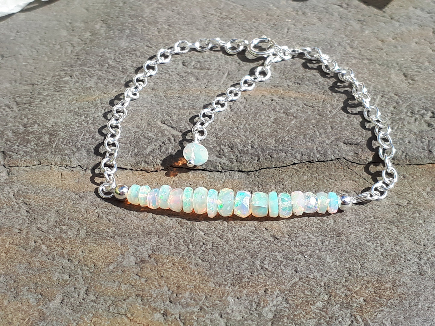 Ethiopian opal adjustable bracelet.